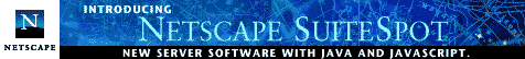 Introducing Netscape SuiteSpot.  New Server Software with Java and Javascript.